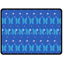 Glitter Butterfly Double Sided Fleece Blanket (large)  by Sparkle