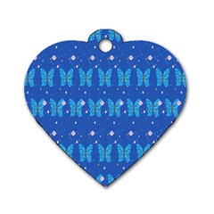 Glitter Butterfly Dog Tag Heart (two Sides) by Sparkle