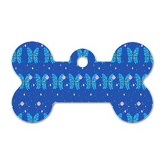 Glitter Butterfly Dog Tag Bone (two Sides) by Sparkle