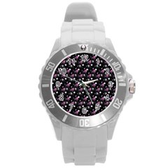 Galaxy Cats Round Plastic Sport Watch (l) by Sparkle