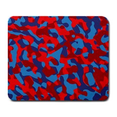 Red And Blue Camouflage Pattern Large Mousepads by SpinnyChairDesigns