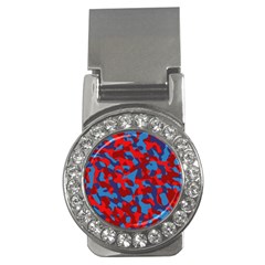 Red And Blue Camouflage Pattern Money Clips (cz) 