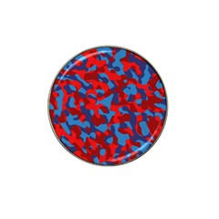 Red And Blue Camouflage Pattern Hat Clip Ball Marker by SpinnyChairDesigns