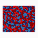 Red and Blue Camouflage Pattern Small Glasses Cloth Front