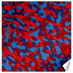 Red And Blue Camouflage Pattern Canvas 12  X 12  by SpinnyChairDesigns