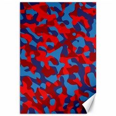 Red And Blue Camouflage Pattern Canvas 12  X 18  by SpinnyChairDesigns