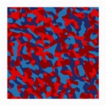 Red and Blue Camouflage Pattern Medium Glasses Cloth Front