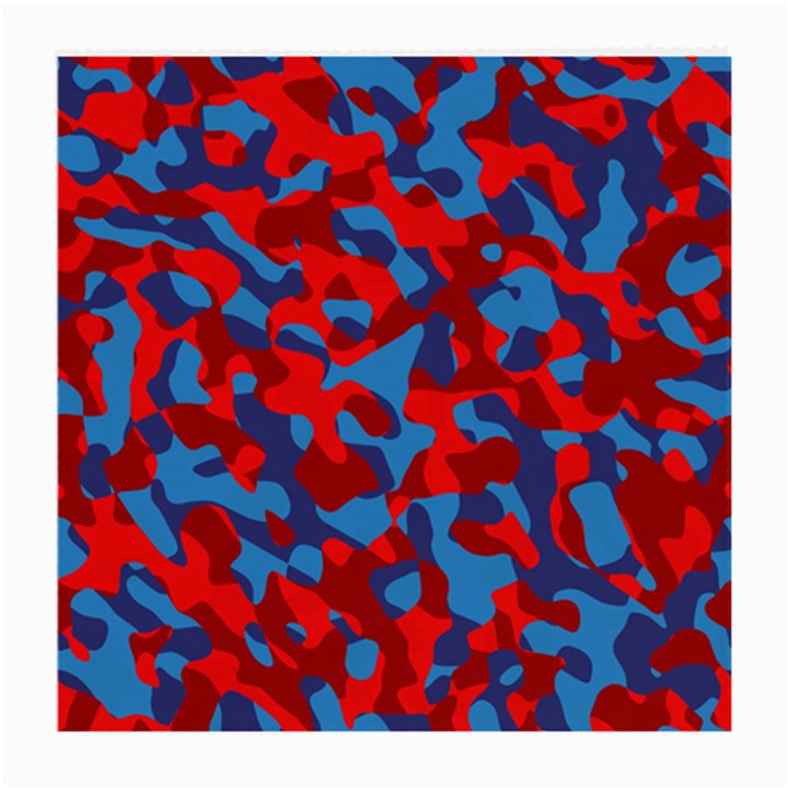 Red and Blue Camouflage Pattern Medium Glasses Cloth