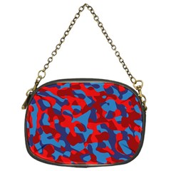 Red And Blue Camouflage Pattern Chain Purse (one Side) by SpinnyChairDesigns