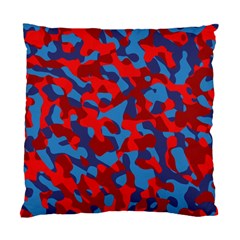 Red And Blue Camouflage Pattern Standard Cushion Case (two Sides)