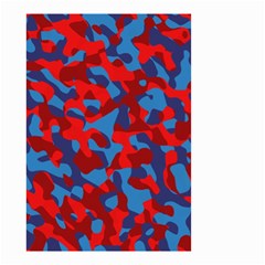 Red And Blue Camouflage Pattern Small Garden Flag (two Sides) by SpinnyChairDesigns