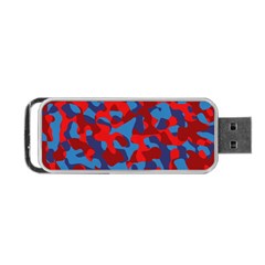 Red And Blue Camouflage Pattern Portable Usb Flash (one Side)