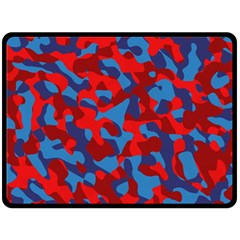 Red And Blue Camouflage Pattern Double Sided Fleece Blanket (large) 