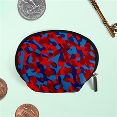 Red And Blue Camouflage Pattern Accessory Pouch (small)