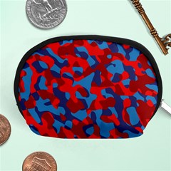 Red And Blue Camouflage Pattern Accessory Pouch (medium)