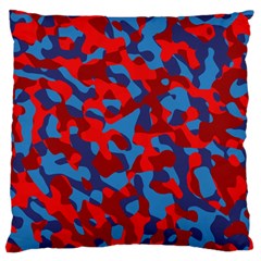 Red And Blue Camouflage Pattern Standard Flano Cushion Case (one Side) by SpinnyChairDesigns