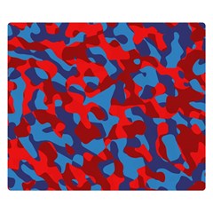 Red And Blue Camouflage Pattern Double Sided Flano Blanket (small) 