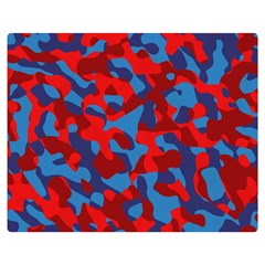 Red And Blue Camouflage Pattern Double Sided Flano Blanket (medium) 