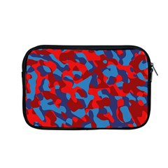 Red And Blue Camouflage Pattern Apple Macbook Pro 13  Zipper Case by SpinnyChairDesigns