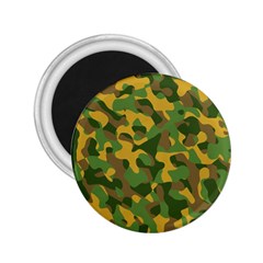 Yellow Green Brown Camouflage 2 25  Magnets by SpinnyChairDesigns