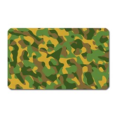 Yellow Green Brown Camouflage Magnet (rectangular) by SpinnyChairDesigns