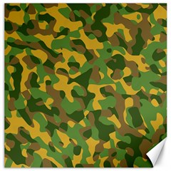 Yellow Green Brown Camouflage Canvas 12  X 12  by SpinnyChairDesigns