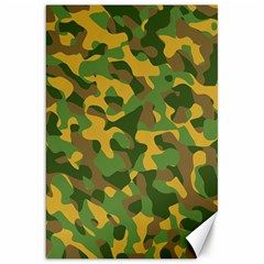 Yellow Green Brown Camouflage Canvas 20  X 30  by SpinnyChairDesigns