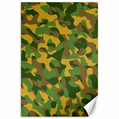 Yellow Green Brown Camouflage Canvas 24  X 36  by SpinnyChairDesigns