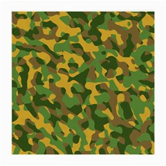 Yellow Green Brown Camouflage Medium Glasses Cloth