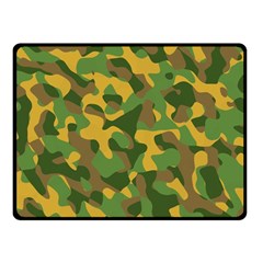 Yellow Green Brown Camouflage Fleece Blanket (small) by SpinnyChairDesigns