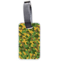 Yellow Green Brown Camouflage Luggage Tag (two Sides) by SpinnyChairDesigns