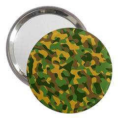 Yellow Green Brown Camouflage 3  Handbag Mirrors by SpinnyChairDesigns