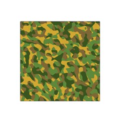 Yellow Green Brown Camouflage Satin Bandana Scarf by SpinnyChairDesigns