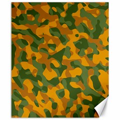 Green And Orange Camouflage Pattern Canvas 8  X 10  by SpinnyChairDesigns