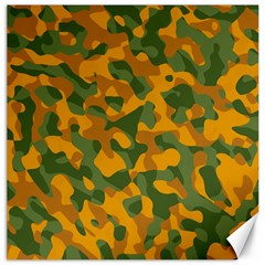 Green And Orange Camouflage Pattern Canvas 16  X 16  by SpinnyChairDesigns