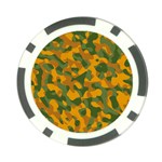 Green and Orange Camouflage Pattern Poker Chip Card Guard Front