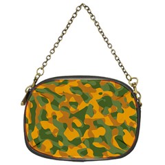 Green And Orange Camouflage Pattern Chain Purse (one Side) by SpinnyChairDesigns