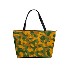 Green And Orange Camouflage Pattern Classic Shoulder Handbag by SpinnyChairDesigns