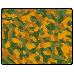 Green And Orange Camouflage Pattern Fleece Blanket (medium)  by SpinnyChairDesigns