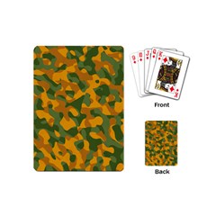 Green And Orange Camouflage Pattern Playing Cards Single Design (mini)