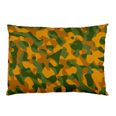 Green And Orange Camouflage Pattern Pillow Case (two Sides) by SpinnyChairDesigns