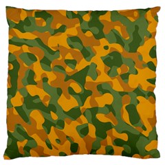 Green And Orange Camouflage Pattern Large Cushion Case (two Sides)