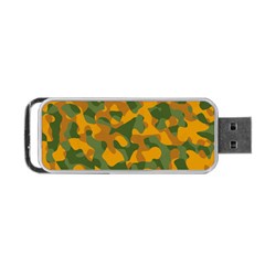 Green And Orange Camouflage Pattern Portable Usb Flash (two Sides) by SpinnyChairDesigns