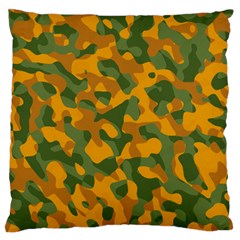 Green And Orange Camouflage Pattern Large Flano Cushion Case (one Side)