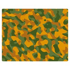 Green And Orange Camouflage Pattern Double Sided Flano Blanket (medium) 