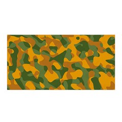 Green And Orange Camouflage Pattern Satin Wrap by SpinnyChairDesigns