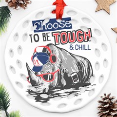 Choose To Be Tough & Chill Ornament (round Filigree)