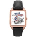 Choose To Be Tough & Chill Rose Gold Leather Watch  Front