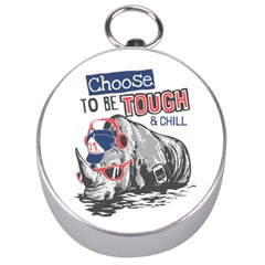 Choose To Be Tough & Chill Silver Compasses