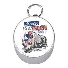 Choose To Be Tough & Chill Mini Silver Compasses